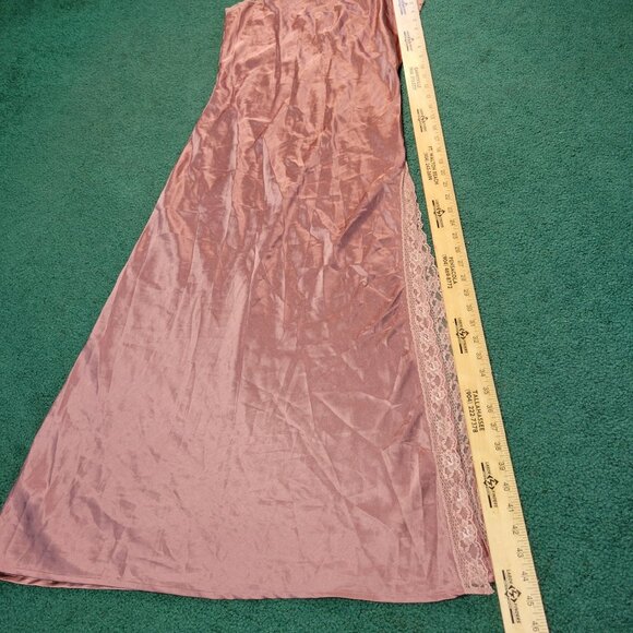 By Anthropologie Womens Sleep Dress Sz S Mauve Copper Reversible Lace-Trimmed Sl - Picture 3 of 10